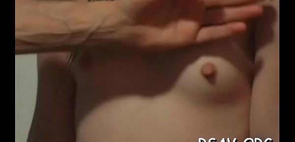  Nipple pinching on a roped beauty